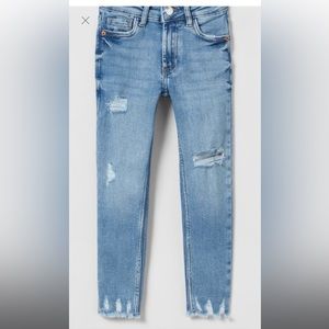Aeropostale Blue Washed Ripped Skinny Jeans